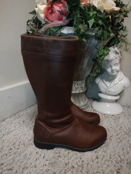 Eddie Bauer Dark Brown Waterproof Leather Trace Tall Boots - Picture 10 of 10